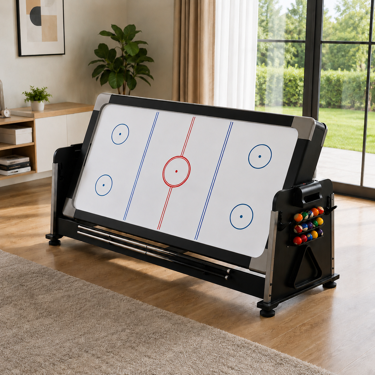 Kooka Living FORMA Master 7FT 4-in-1 Multi-Functional Game & Dining Table with Pool, Table Tennis & Air Hockey