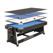 Kooka Living FORMA Master 7FT 4-in-1 Multi-Functional Game & Dining Table with Pool, Table Tennis & Air Hockey