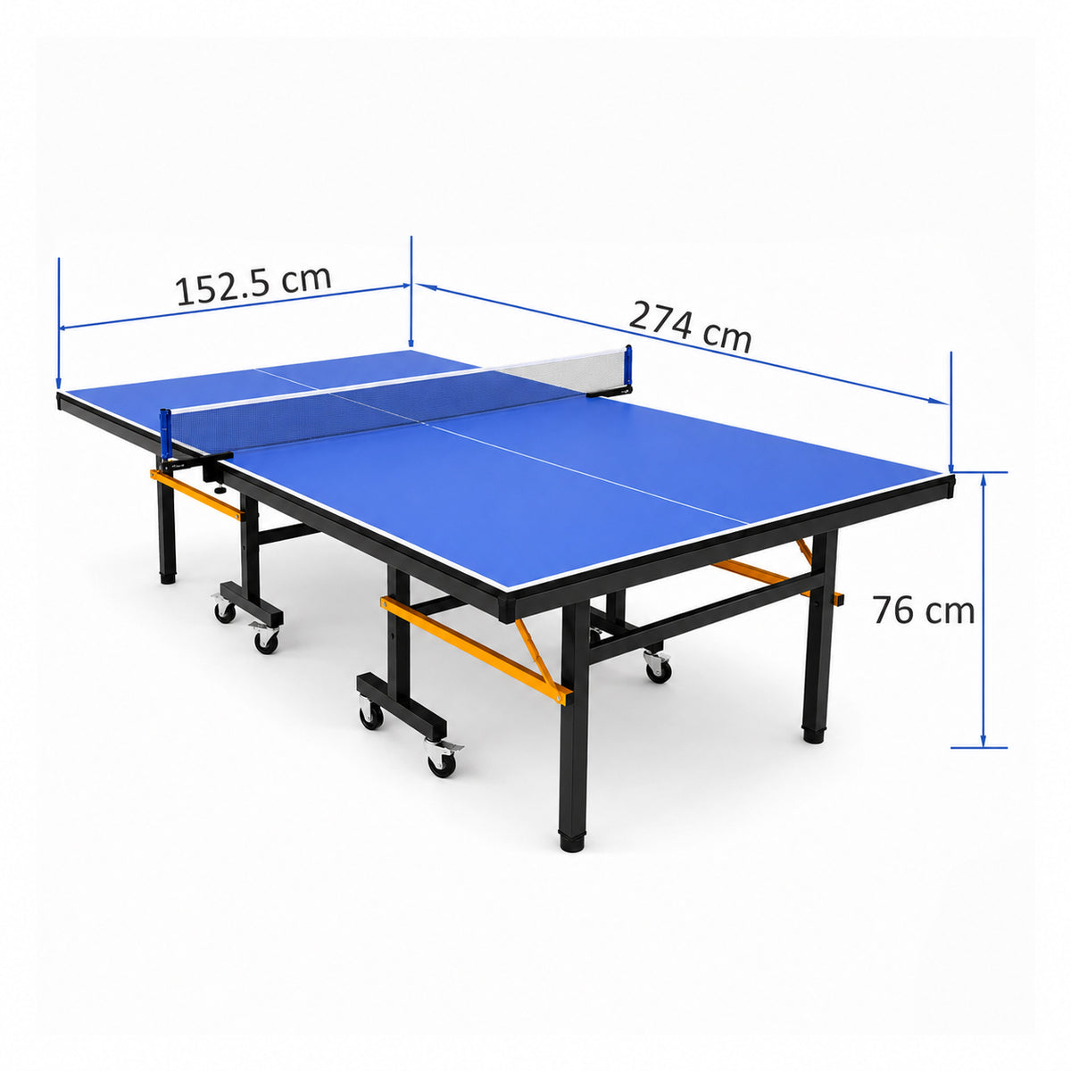 Kooka Living PINGORA Master 25mm Top Steel Leg Indoor Table Tennis Table - Blue\Black |10-Minute Assembly