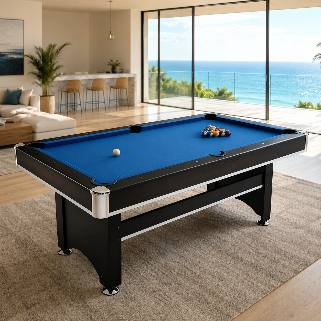 6FT Foldable MDF Pool Table with Accessories
