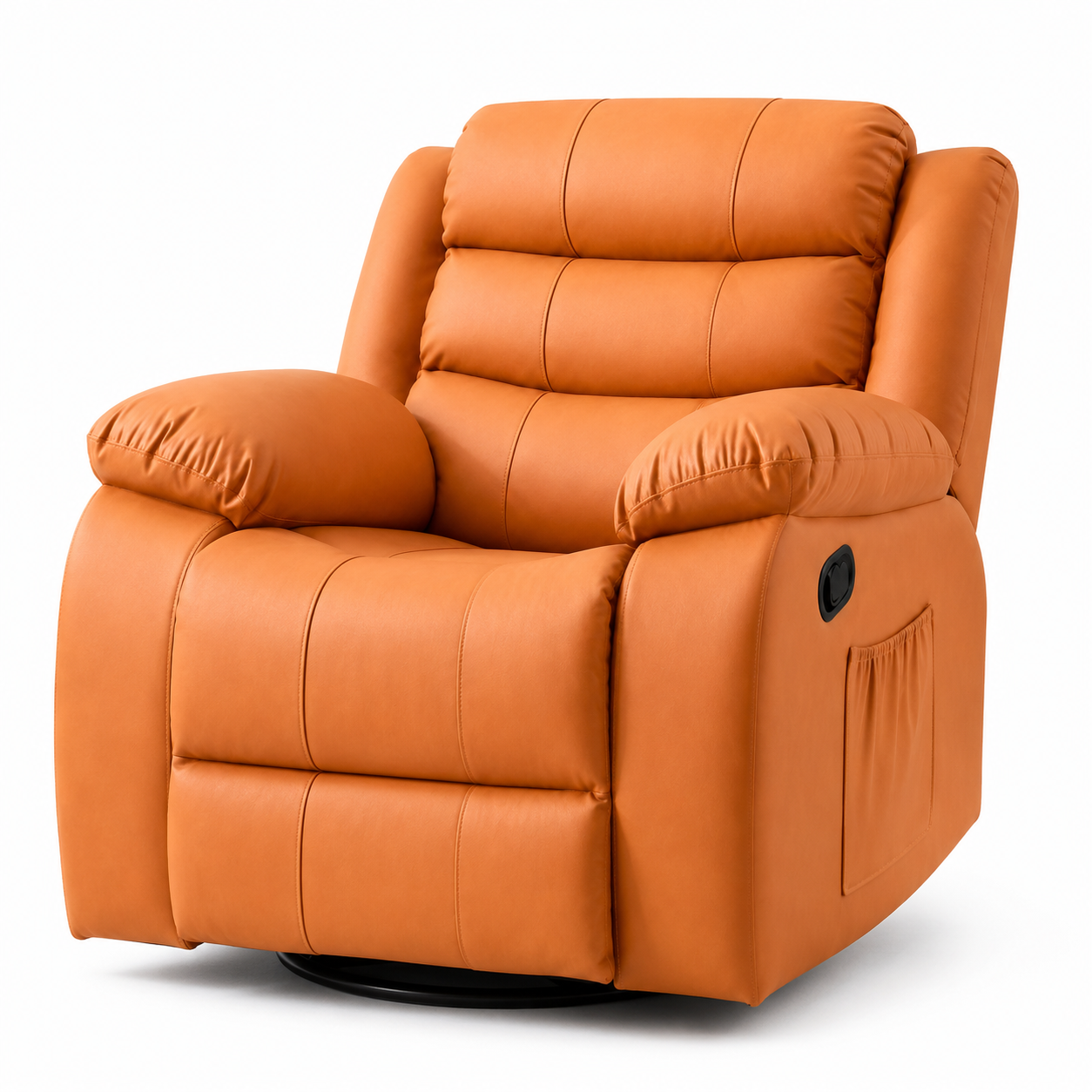 Multifunction Swivel Lounge Chair | Reclining Lazy Sofa Chair with Rocking Function, Ergonomic High Back Support & PU Leather Upholstery