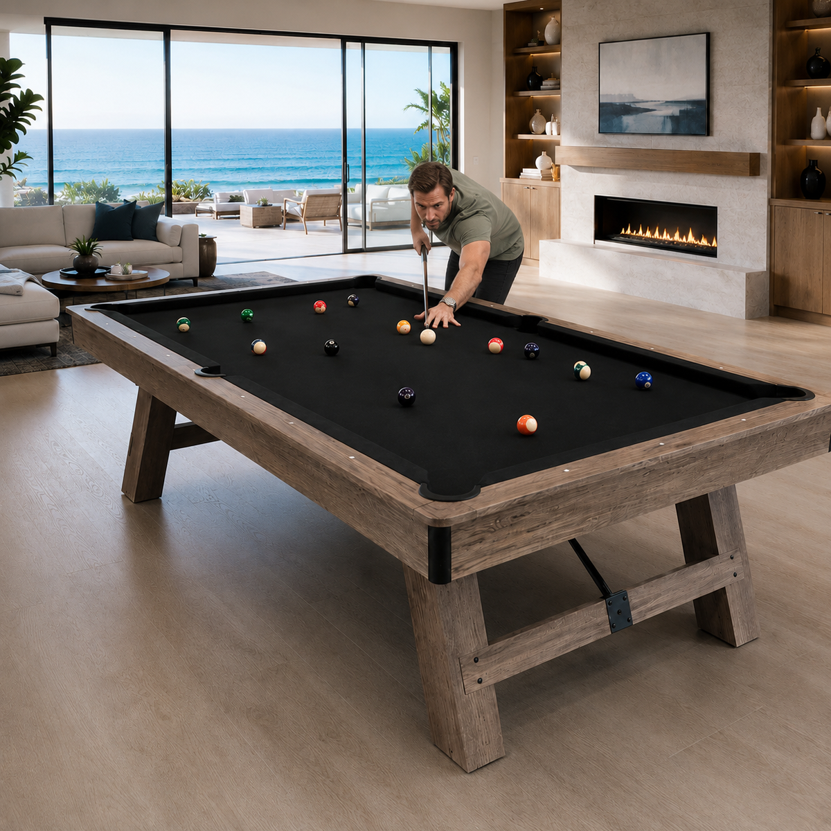 Kooka Living FORMA PLUS-V5 7FT/8FT 3-IN-1 Multi-Functional Table/Pool Table/Table Tennis Table/Dining Table – Black Felt