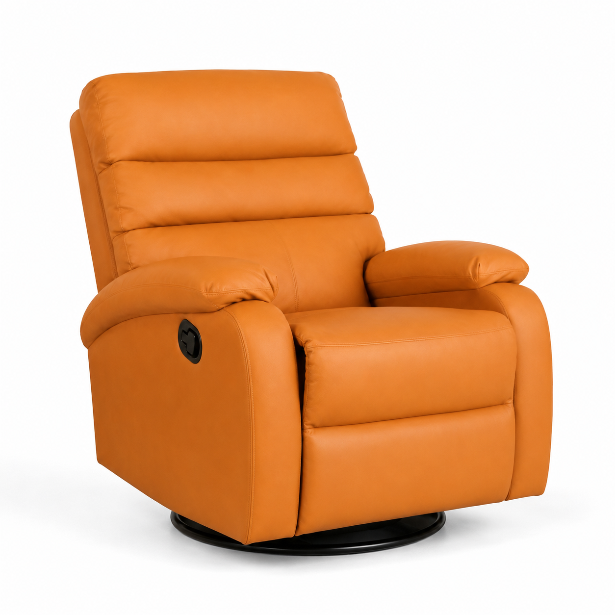 Convertible Lazy Sofa Chair | Reclining Swivel Lounge Chair with Rocking Function, Extendable Footrest & PU Leather Upholstery