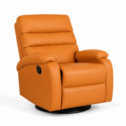 Convertible Lazy Sofa Chair | Reclining Swivel Lounge Chair with Rocking Function, Extendable Footrest & PU Leather Upholstery