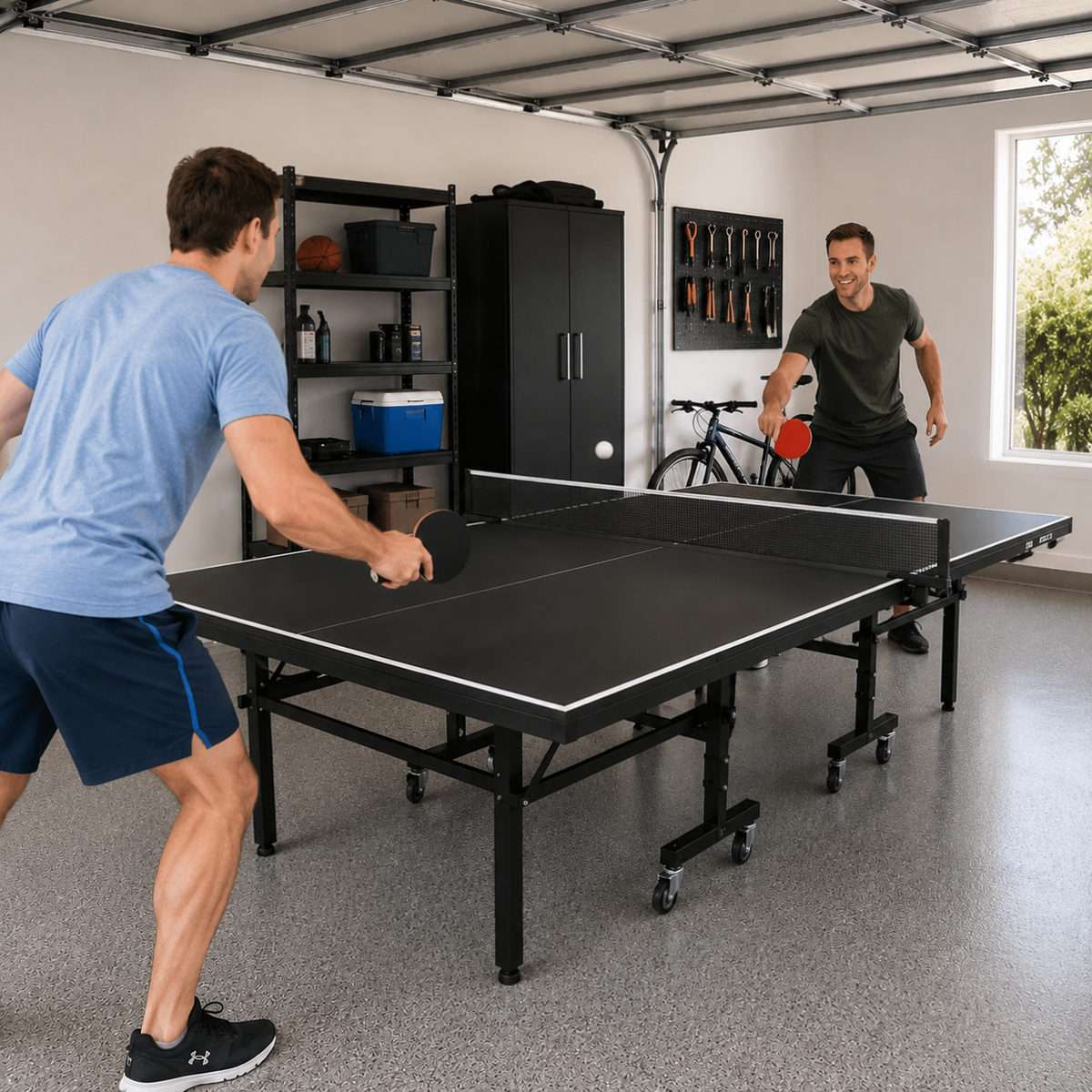 Kooka Living PINGORA Pro 16mm Top Steel Leg Indoor Table Tennis Table Ping-pong Table Home Game - Blue\Black |10-Minute Assembly