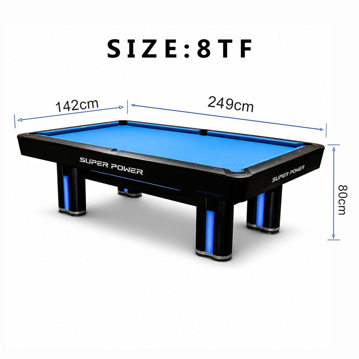 Kooka Living CueNova Signature M2 Elite 8FT Slate Pool Table – Premium Black LED Billiard Table with Modern Tournament Design