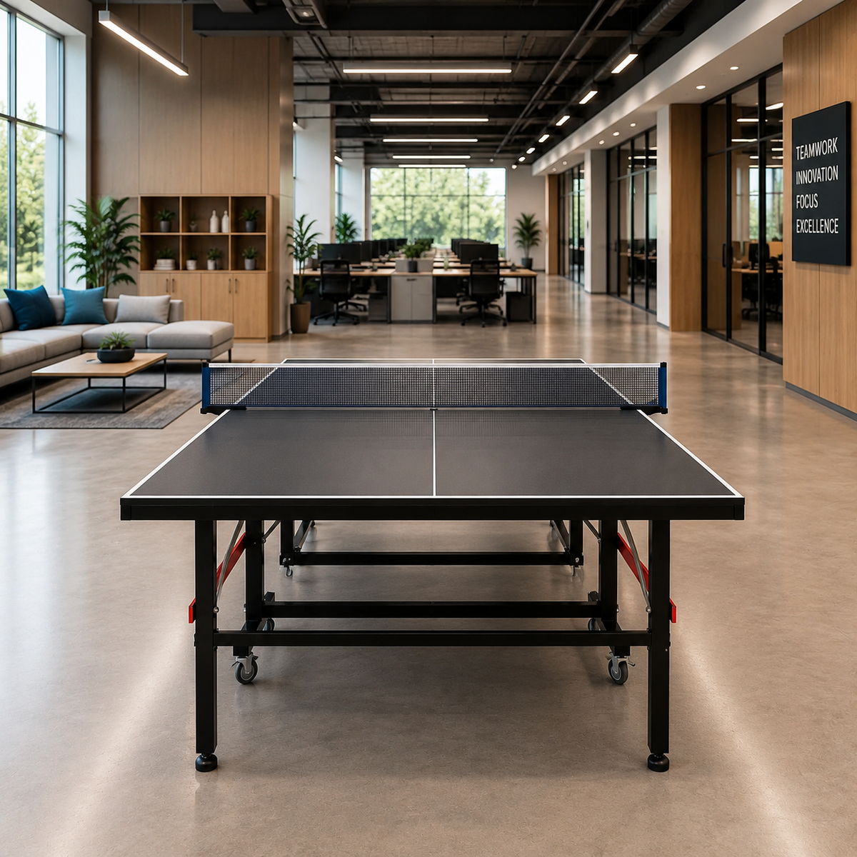 Kooka Living PINGORA Pro 16mm Top Steel Leg Indoor Table Tennis Table Ping-pong Table Home Game - Blue\Black |10-Minute Assembly
