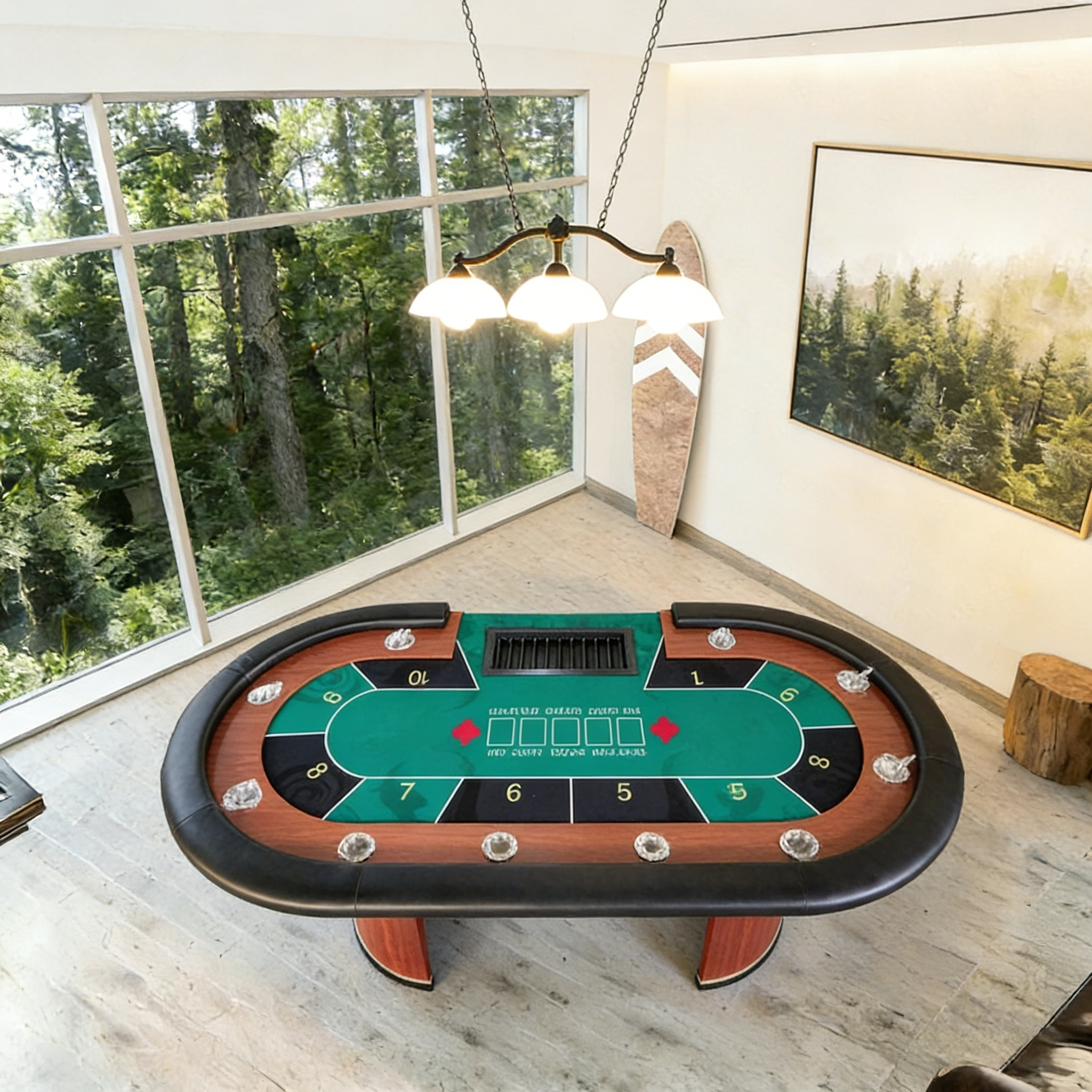 Premium Blackjack Texas Poker Table – Solid Wood Frame, 10-Player