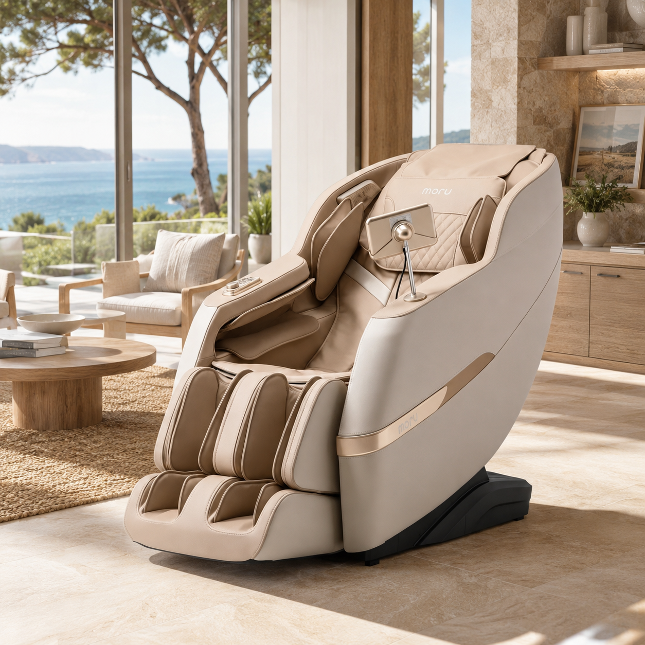 MORU Serene R5 Plus Compact Full Body Massage Chair | Shiatsu Recliner with Wave Air Compression, Waist Heat Therapy & Bluetooth Audio