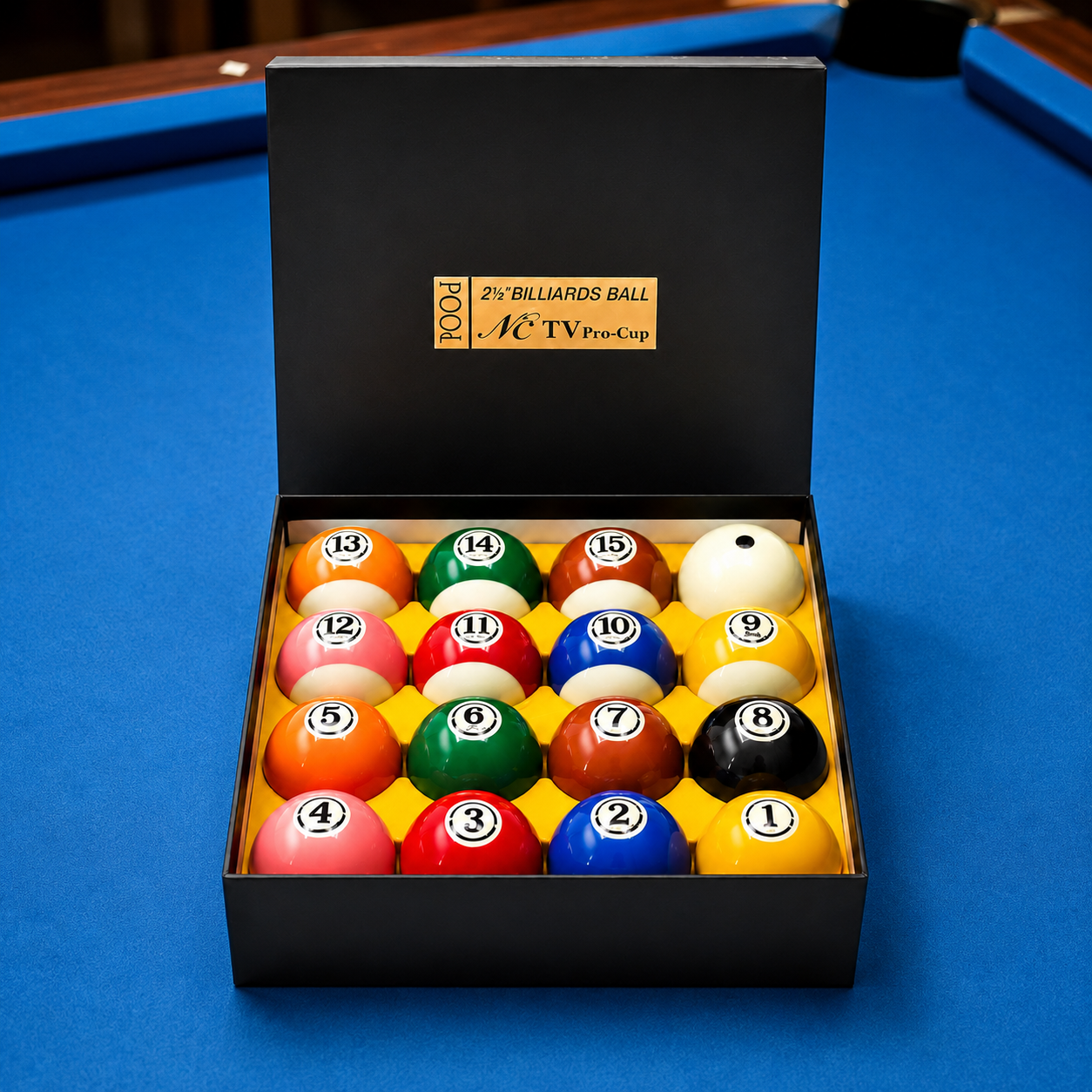 Black Gold Diamond Billiards Ball Set – 2-1/4 Inch Professional Pool Balls
