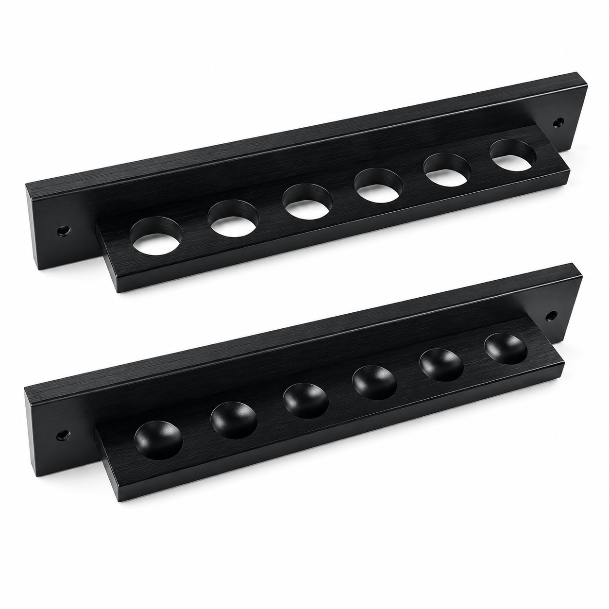 Solid Wood Wall-Mounted Billiard Cue Rack for 6 Cues Black/Walnut
