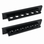Kooka Living Solid Wood Wall-Mounted Billiard Cue Rack for 6 Cues Black/Walnut