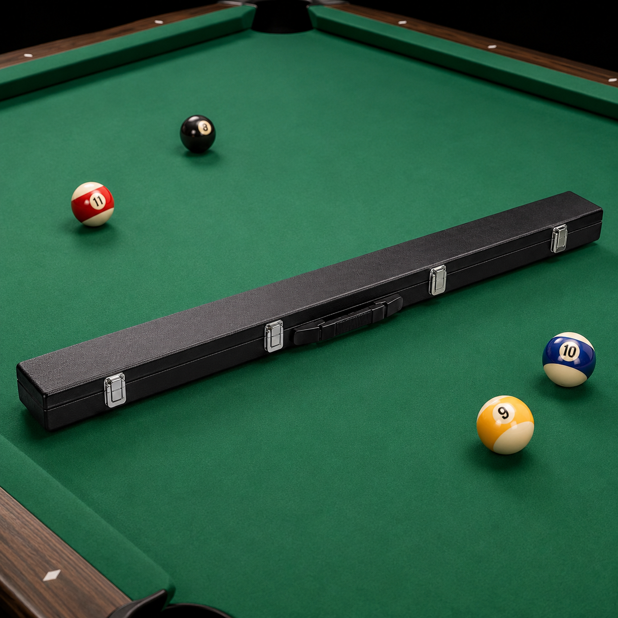 Premium 3/4 Split Handheld Billiard Cue Storage Case for Snooker & Pool Cues