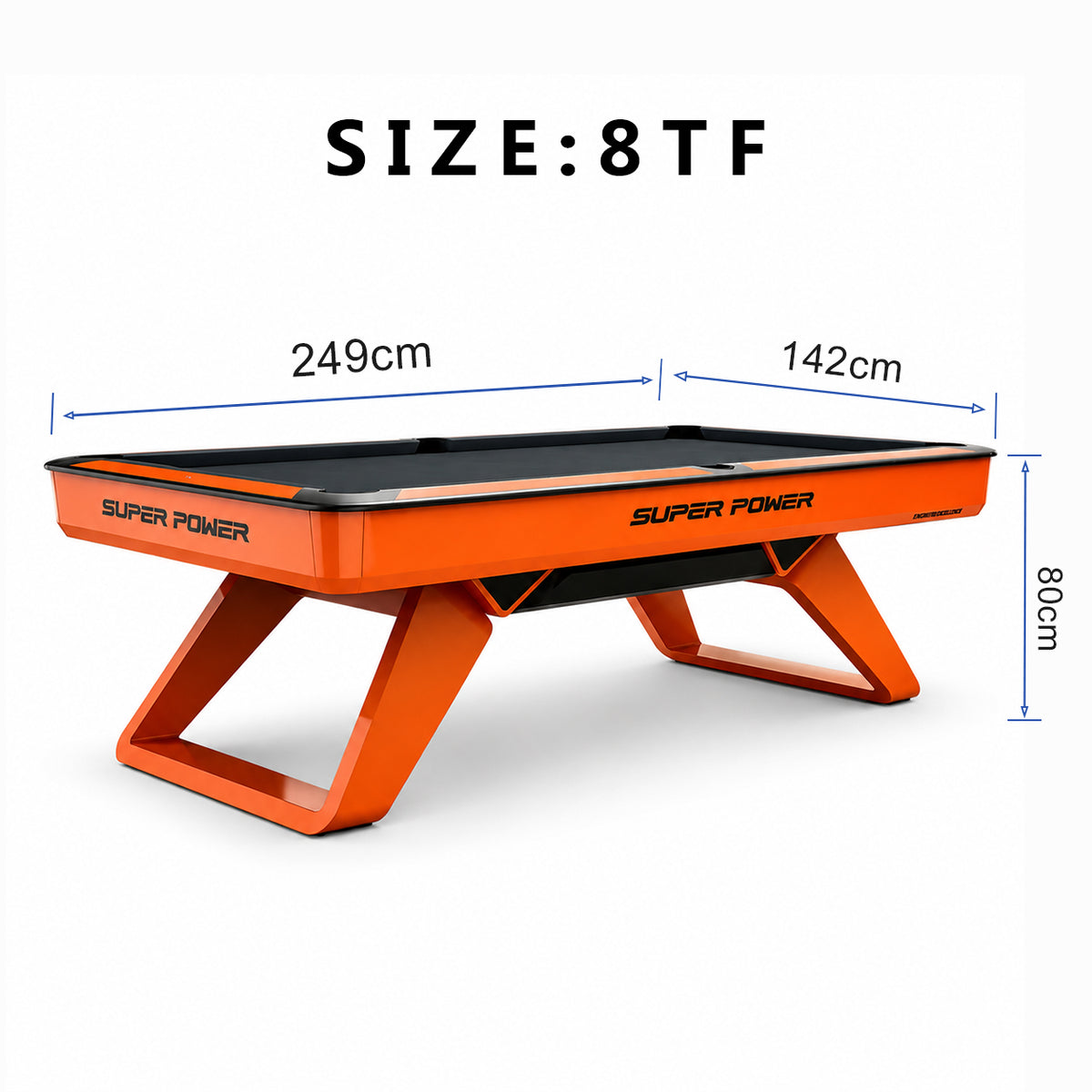 Kooka Living CueNova Imperial G3 Premium Luxury 8FT Slate Pool Table – Designer Orange Professional Billiard Table with Modern Geometric Frame