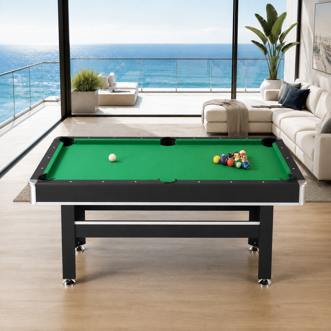 6FT Foldable MDF Pool Table with Accessories