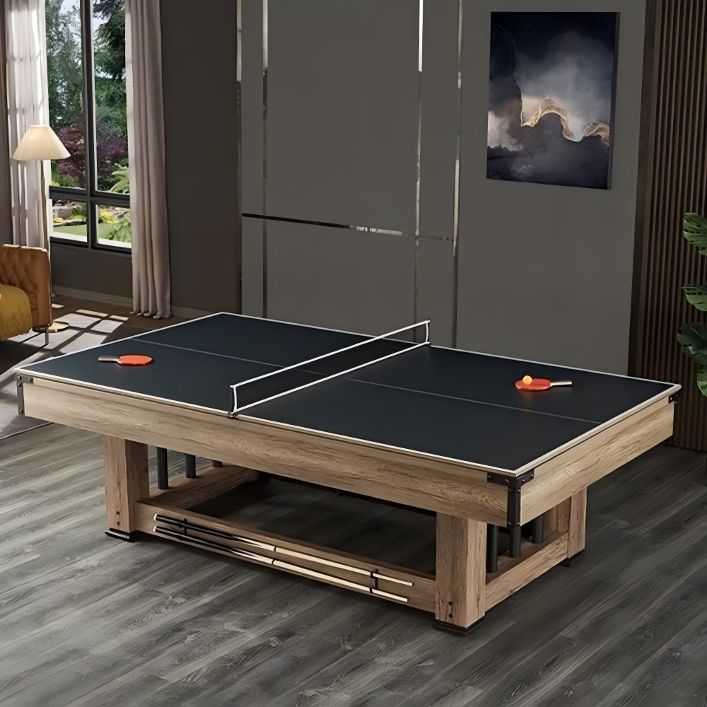 Udyr 7FT/8FT 3-IN-1 Multi-Functional Table/Pool Table/Table Tennis Table/Dining Table – Black/Blue Felt