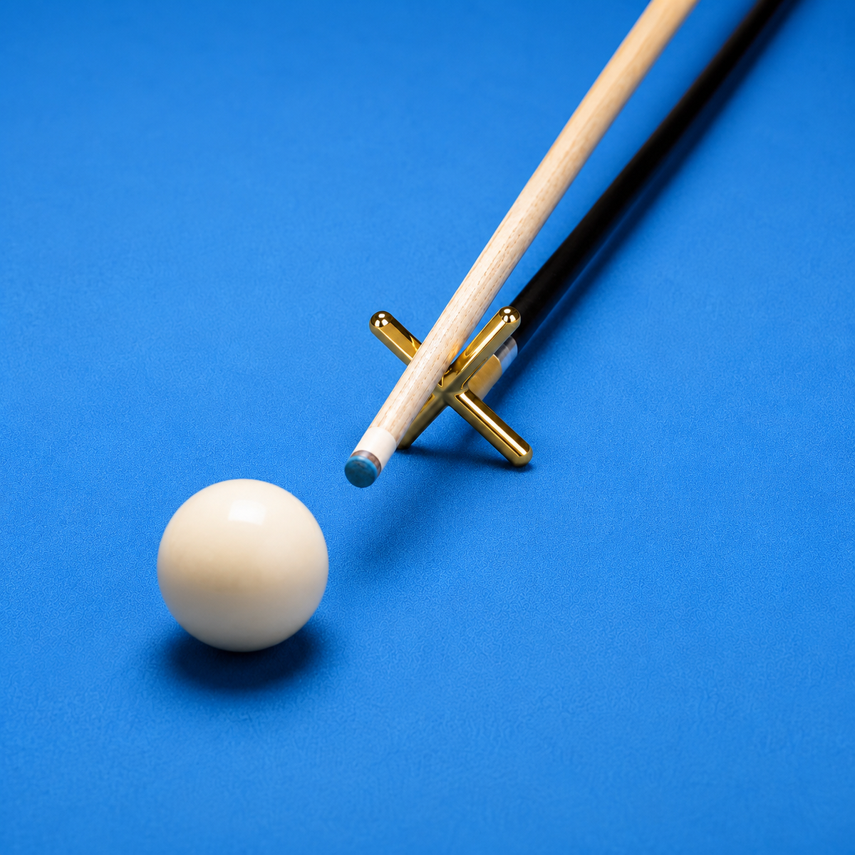 Kooka Living Billiard Cue Rest Cross Set – Metal Cross, 1/2 Wooden Cue, Metal Low Rack Aiming Trainer