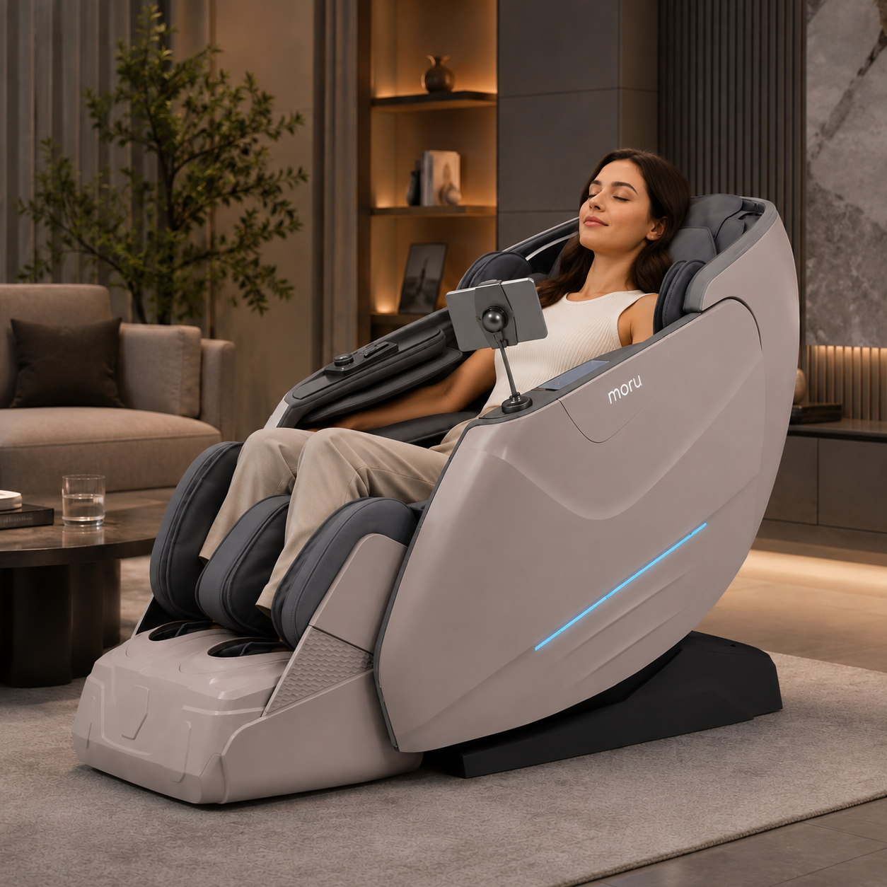 MORU Zenith M76 Executive Dual-Core Massage Chair | 4D+3D Dual Mechanism Shiatsu Recliner with Zero Gravity, AI Body Scan, Heat Therapy & Bluetooth
