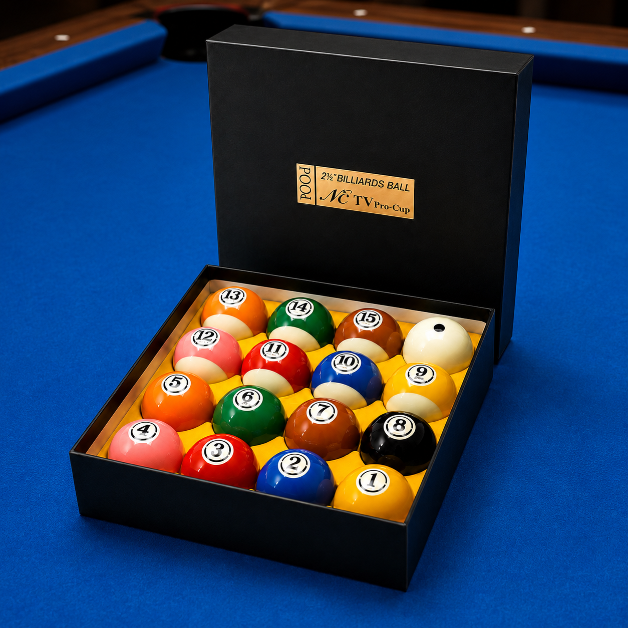 Black Gold Diamond Billiards Ball Set – 2-1/4 Inch Professional Pool Balls