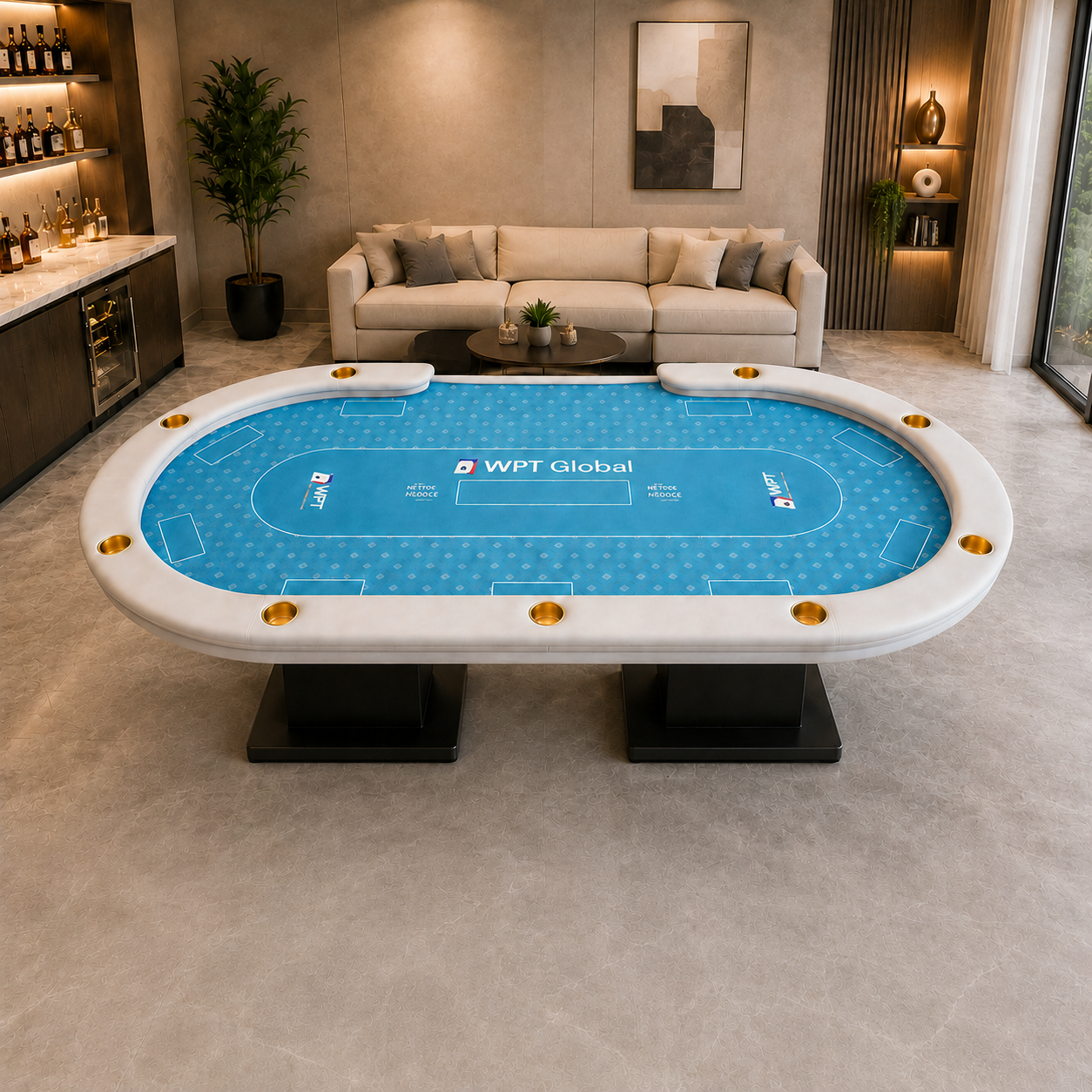 10-Player LED Poker Table for Home Game Rooms & Clubs