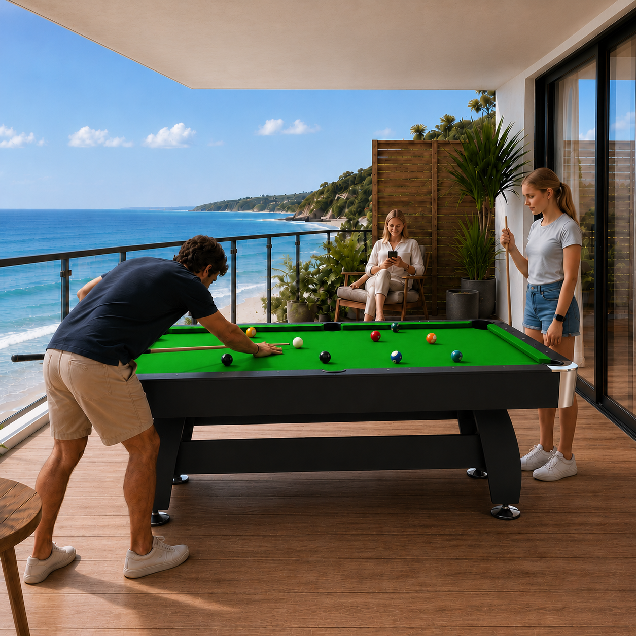 FlexiPlay MDF Pool Table/Billiard Table with Ball Return System – 7FT/8FT