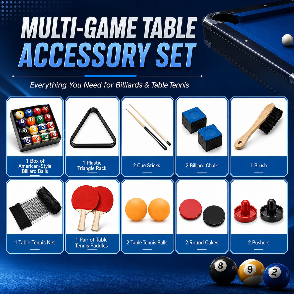 Kooka Living FORMA Master 7FT 4-in-1 Multi-Functional Game & Dining Table with Pool, Table Tennis & Air Hockey
