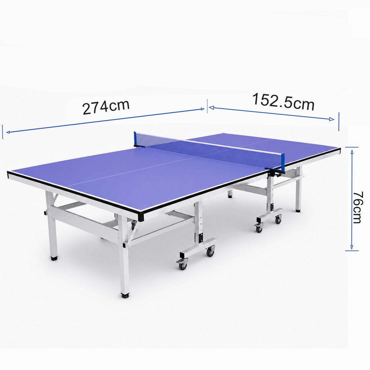 Kooka Living PINGORA Pro 16mm Top Steel Leg Indoor Table Tennis Table Ping-pong Table Home Game - Blue\Black |10-Minute Assembly