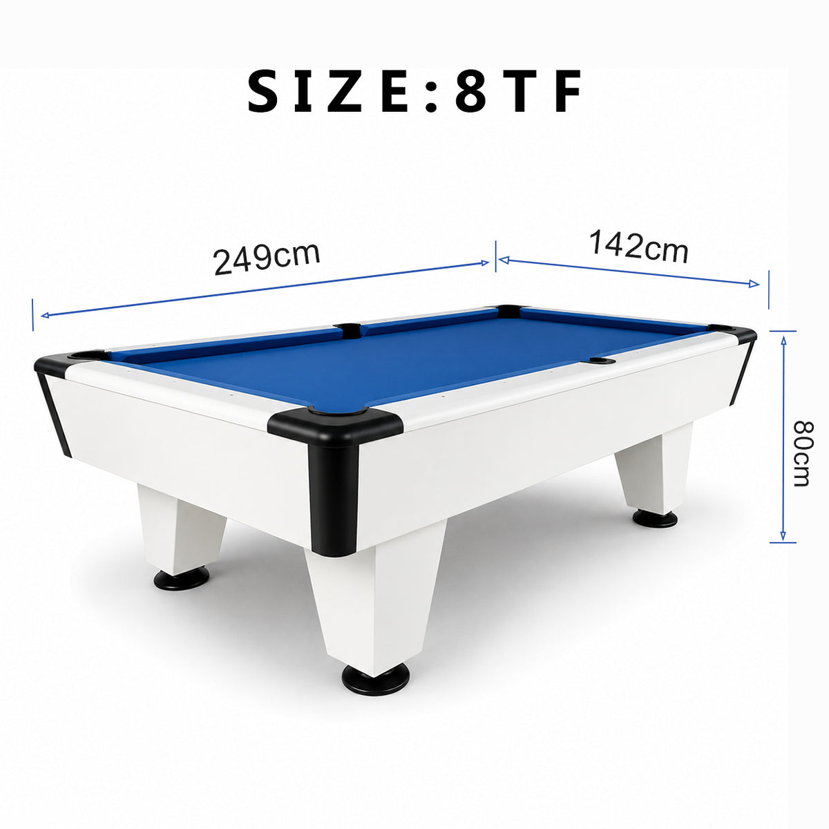Kooka Living CueNova Imperial G1 Premium Luxury 8FT Slate Pool Table – Modern White Professional Billiard Table for Home Game Rooms
