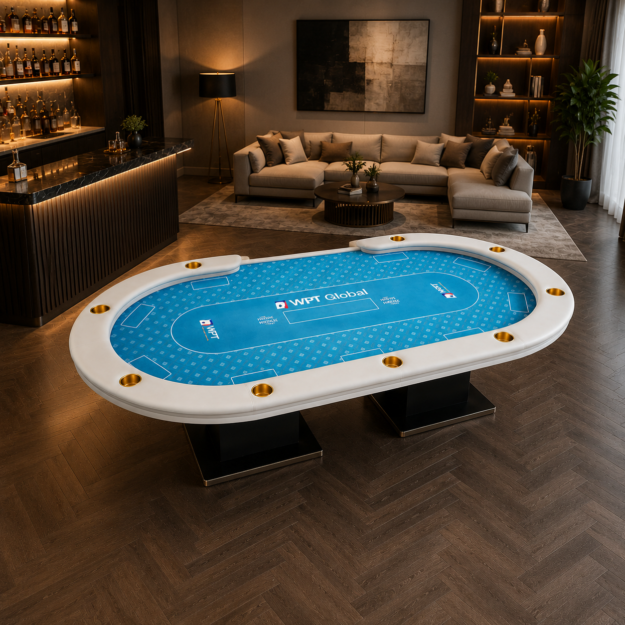 10-Player LED Poker Table for Home Game Rooms & Clubs