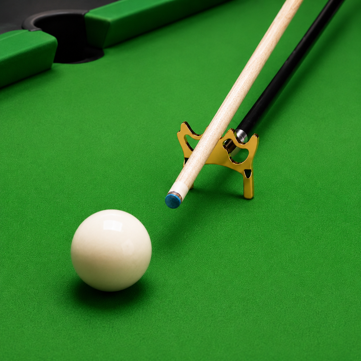 Kooka Living Billiard Cue Rest Cross Set – Metal Cross, 1/2 Wooden Cue, Metal Low Rack Aiming Trainer