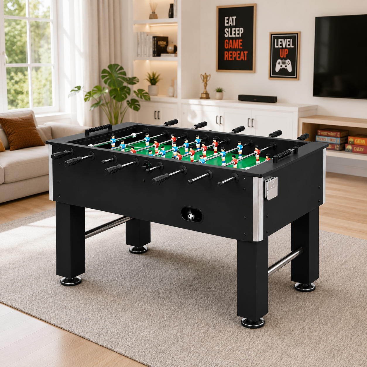 5FT Soccer Star Foosball Table with Solid Rods & Durable MDF Frame