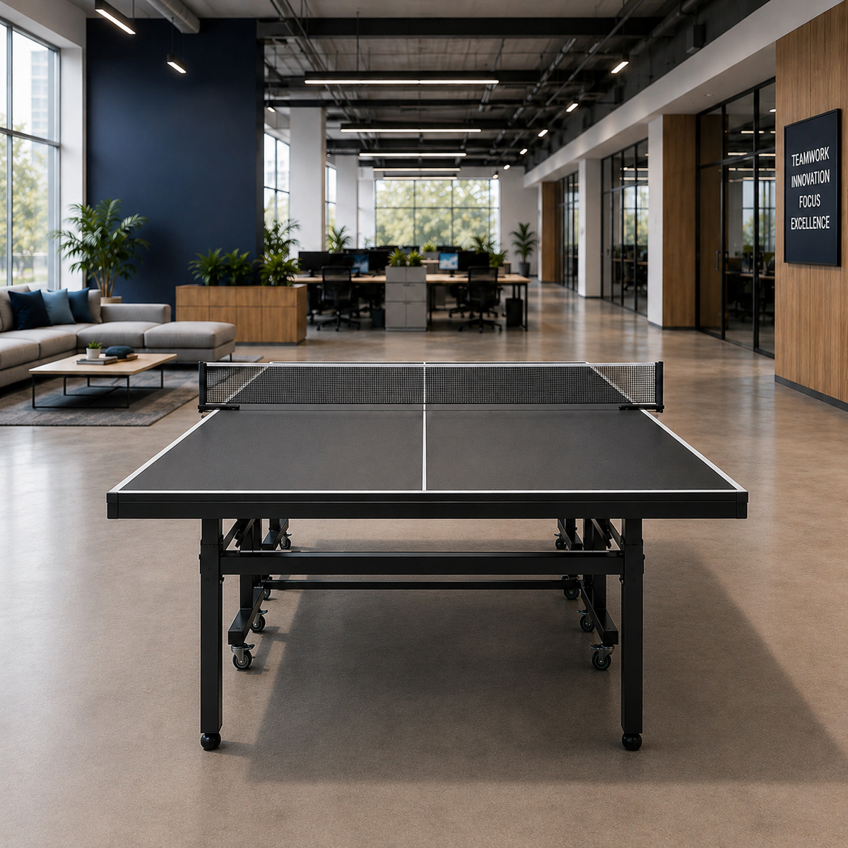 Kooka Living PINGORA Core 19mm Top Steel Leg Indoor Table Tennis Table Ping-pong Table Home Game - Blue\Black |10-Minute Assembly