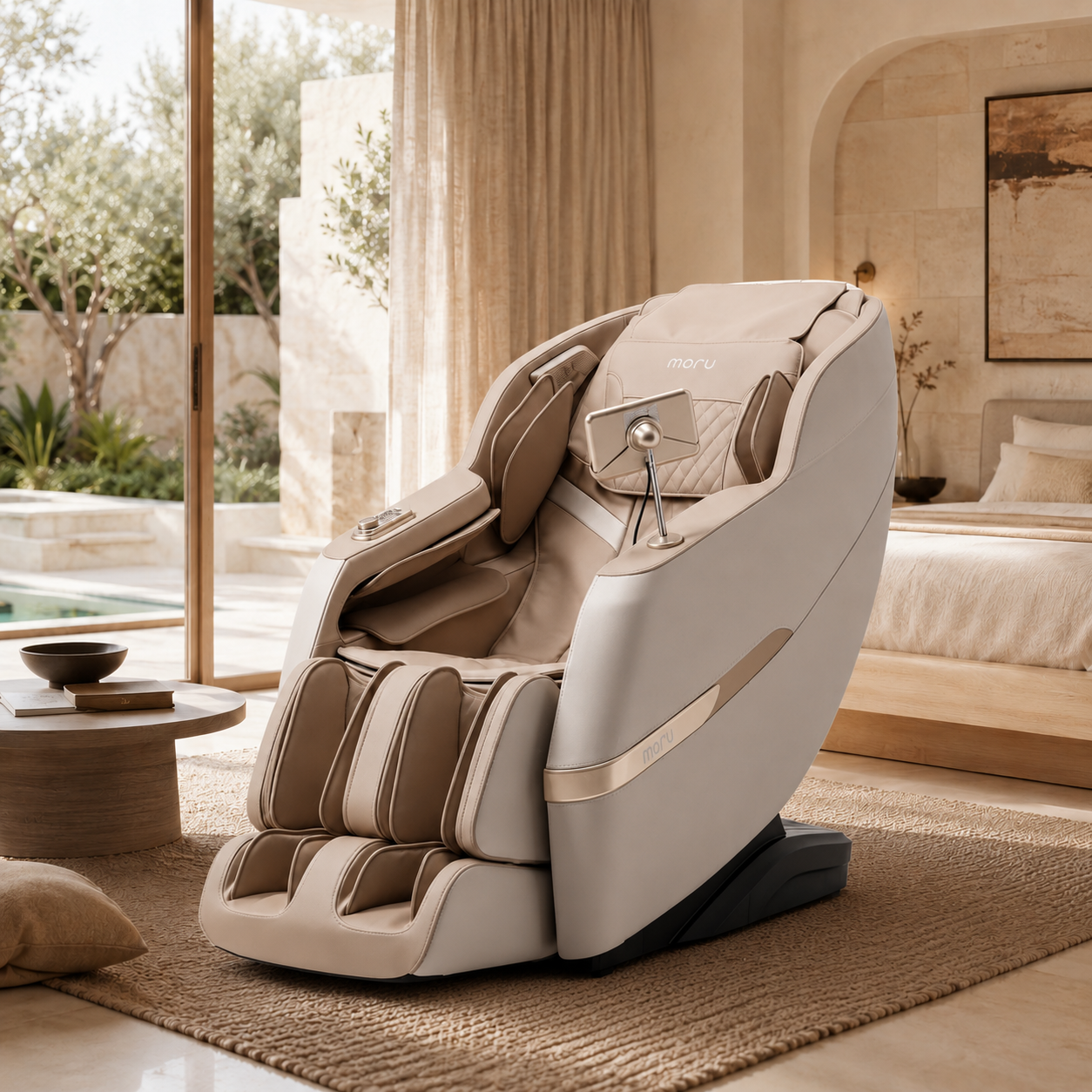 MORU Serene R5 Plus Compact Full Body Massage Chair | Shiatsu Recliner with Wave Air Compression, Waist Heat Therapy & Bluetooth Audio