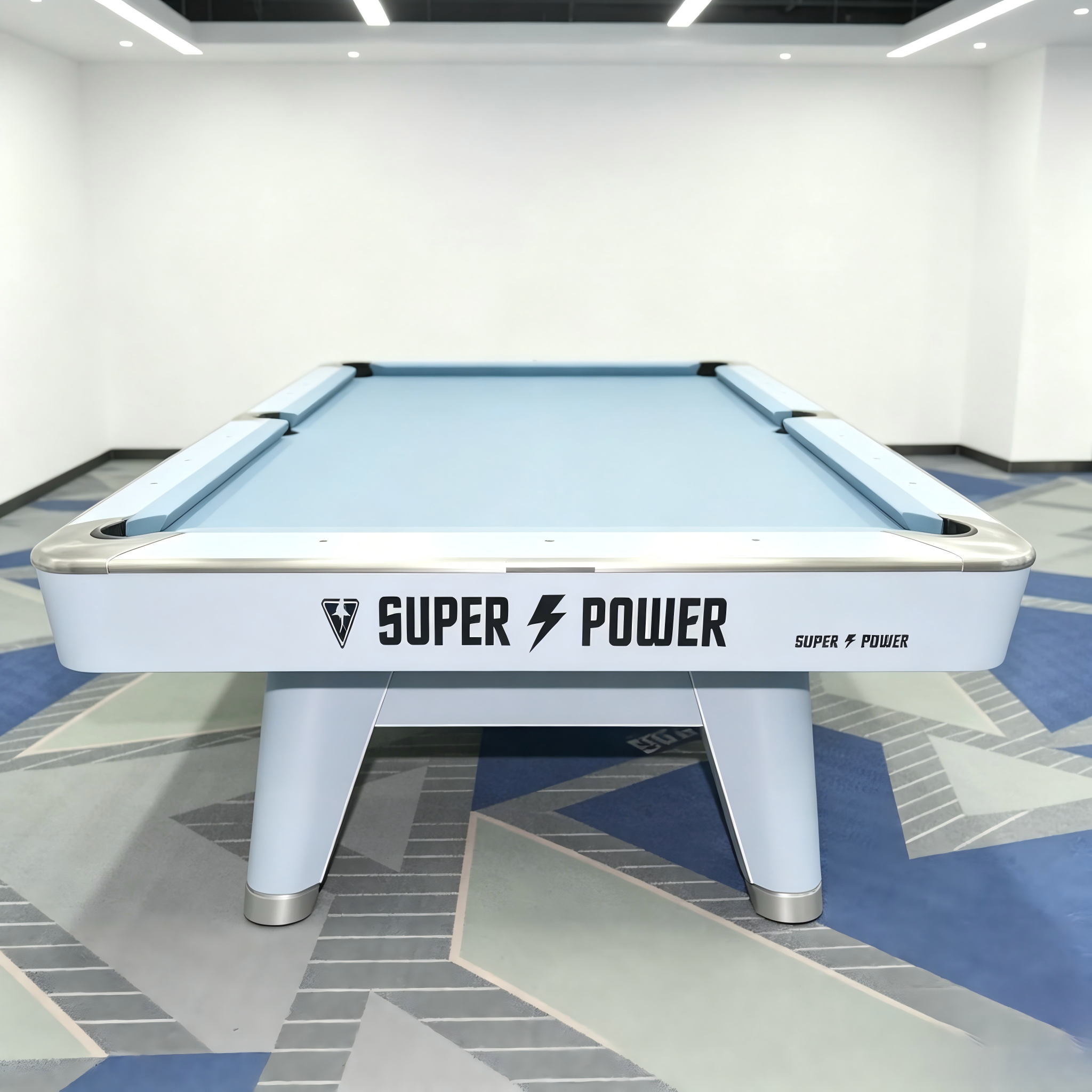 Premium Luxury 8FT Slate Pool Table – Ice Blue Professional Billiard Table with Modern Designer Finish