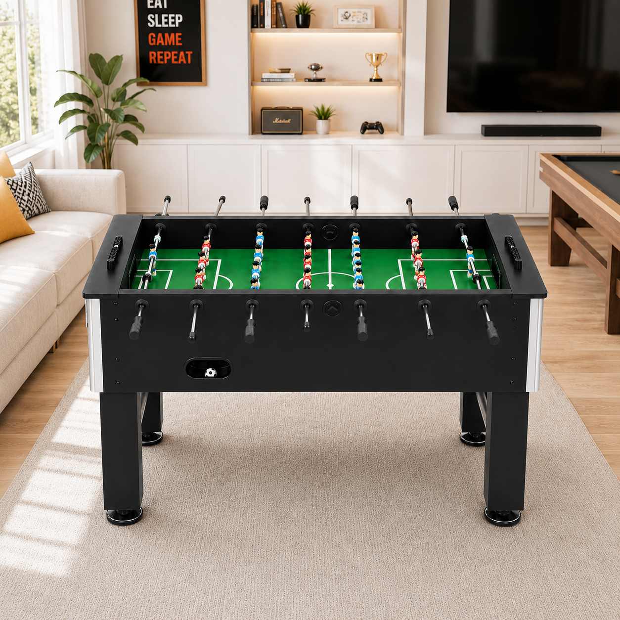 5FT Soccer Star Foosball Table with Solid Rods & Durable MDF Frame