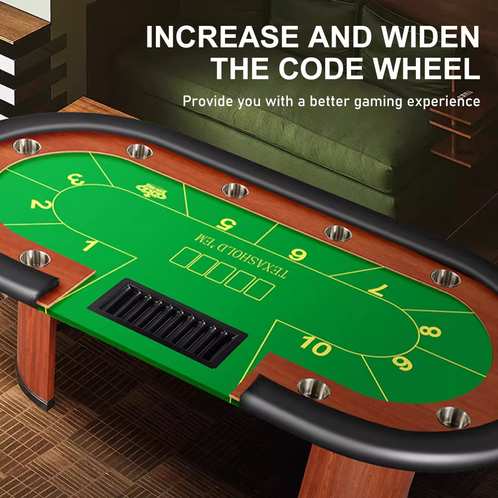 Premium Blackjack Texas Poker Table – Solid Wood Frame, 10-Player