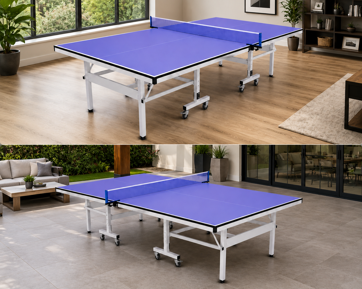 Kooka Living PINGORA Core 19mm Top Steel Leg Indoor Table Tennis Table Ping-pong Table Home Game - Blue\Black |10-Minute Assembly