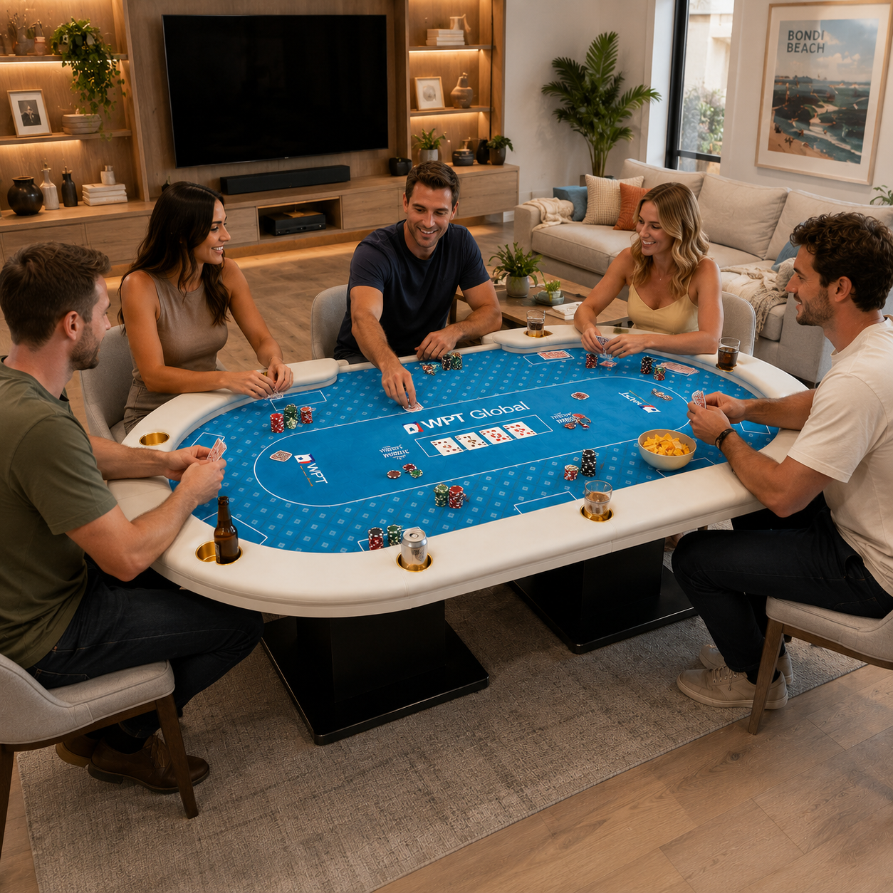 10-Player LED Poker Table for Home Game Rooms & Clubs