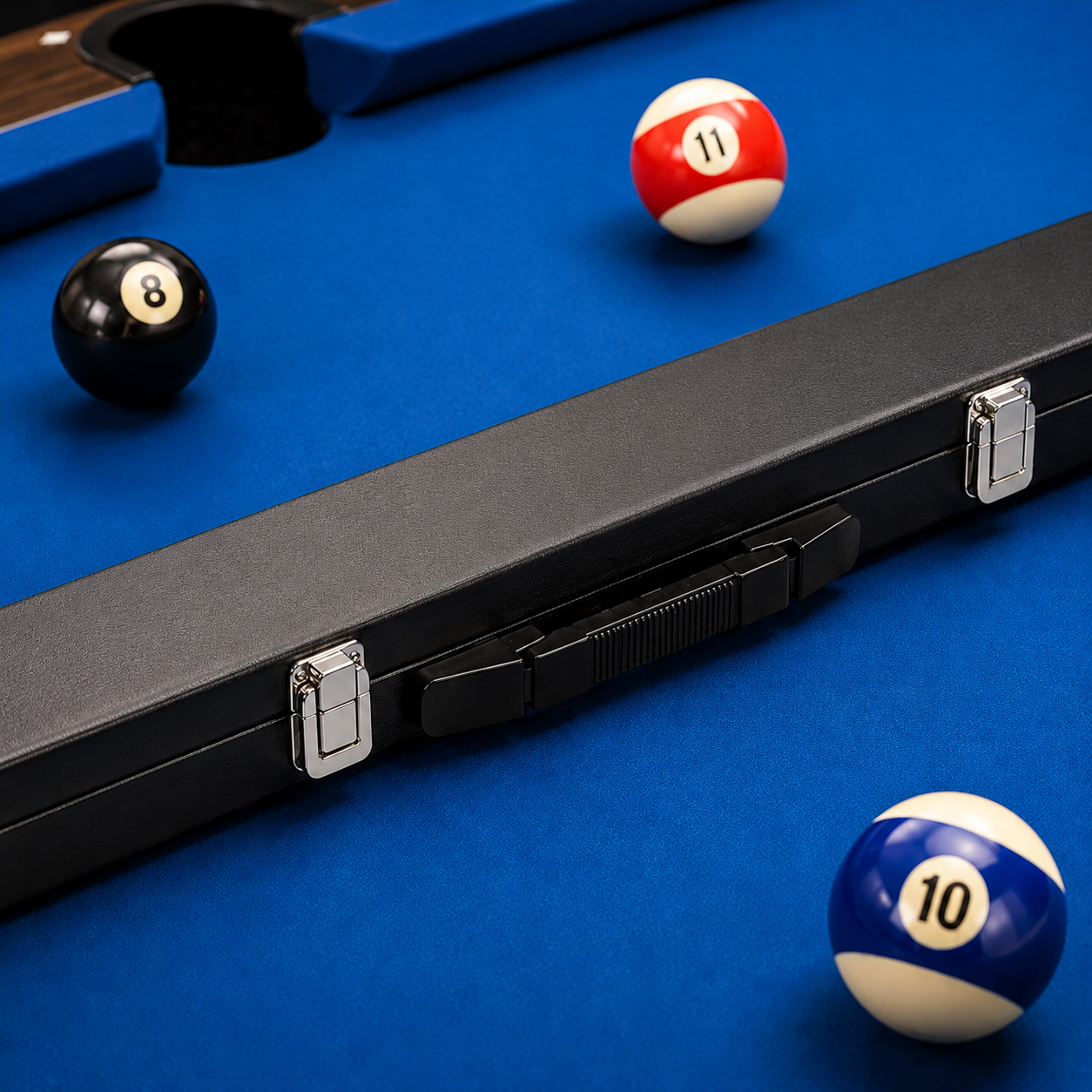 Premium 3/4 Split Handheld Billiard Cue Storage Case for Snooker & Pool Cues
