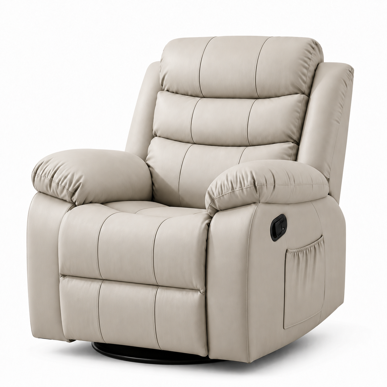 Multifunction Swivel Lounge Chair | Reclining Lazy Sofa Chair with Rocking Function, Ergonomic High Back Support & PU Leather Upholstery