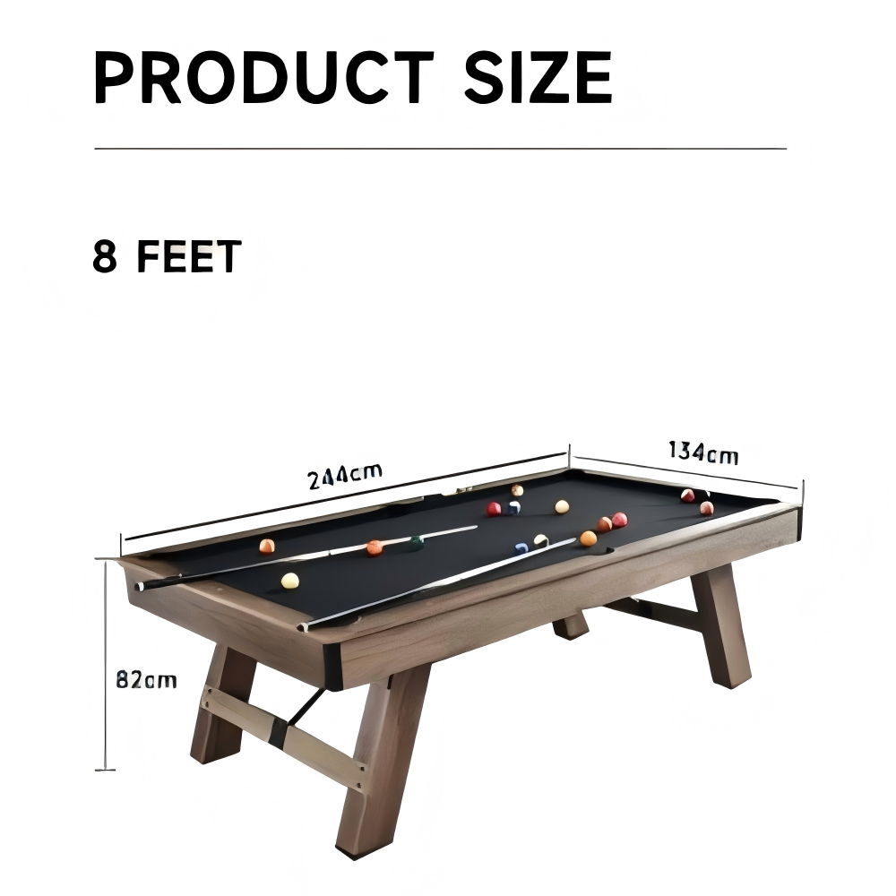 Alisi 7FT/8FT 3-IN-1 Multi-Functional Table/Pool Table/Table Tennis Table/Dining Table – Black Felt