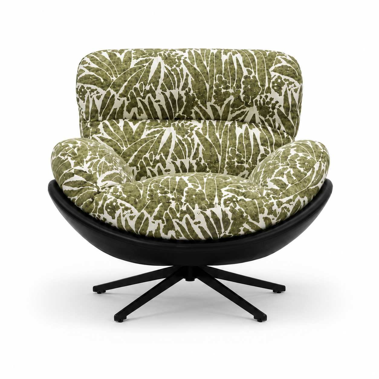 Modern Ergonomic Wingback Swivel Chair | 360° Rotatable Reclining Lounge Chair with PU Leather Upholstery & Plush Cushion Comfort