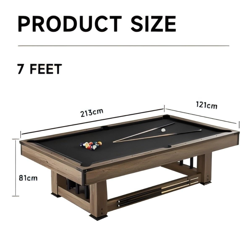 Udyr 7FT/8FT 3-IN-1 Multi-Functional Table/Pool Table/Table Tennis Table/Dining Table – Black/Blue Felt