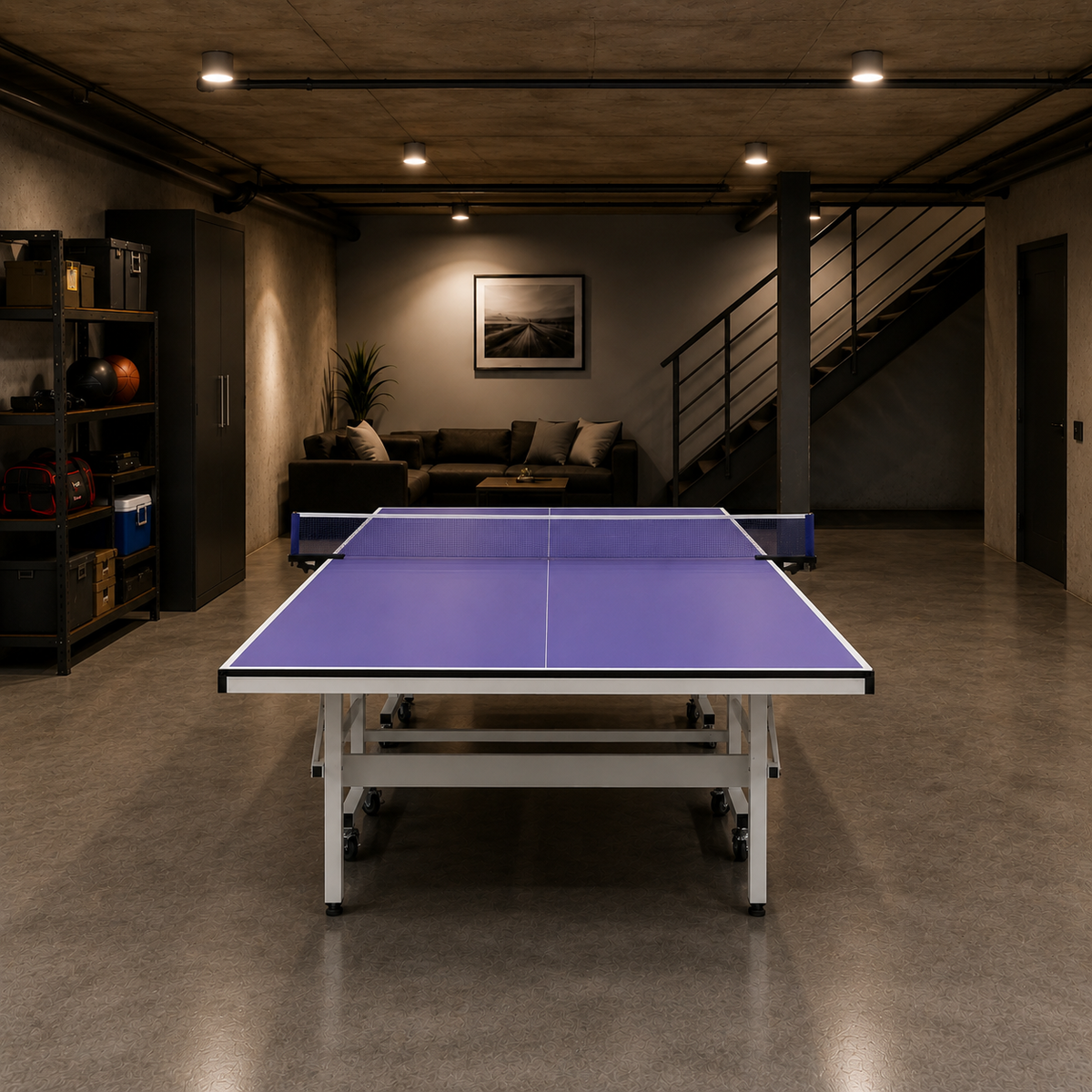 Kooka Living PINGORA Pro 16mm Top Steel Leg Indoor Table Tennis Table Ping-pong Table Home Game - Blue\Black |10-Minute Assembly