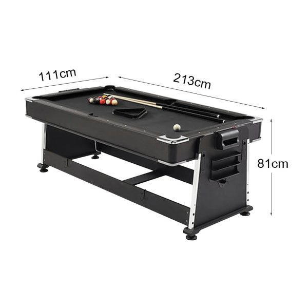7FT 4-IN-1 Multi-Functional  Convertible Table / Pool Table – BLACK/WALNUT/WHITE