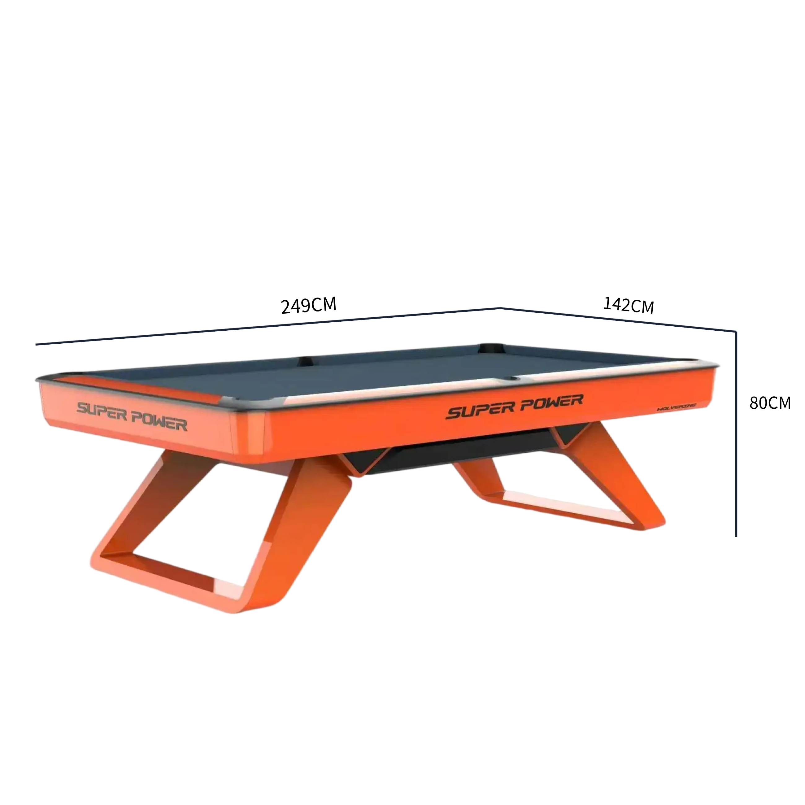 Premium Luxury 8FT Slate Pool Table – Designer Orange Professional Billiard Table with Modern Geometric Frame