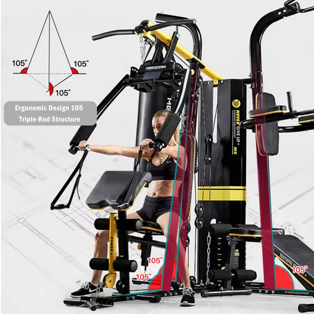 Weight Training Multifunction System Exercise Workout Fitness Home Gym Machine-M6