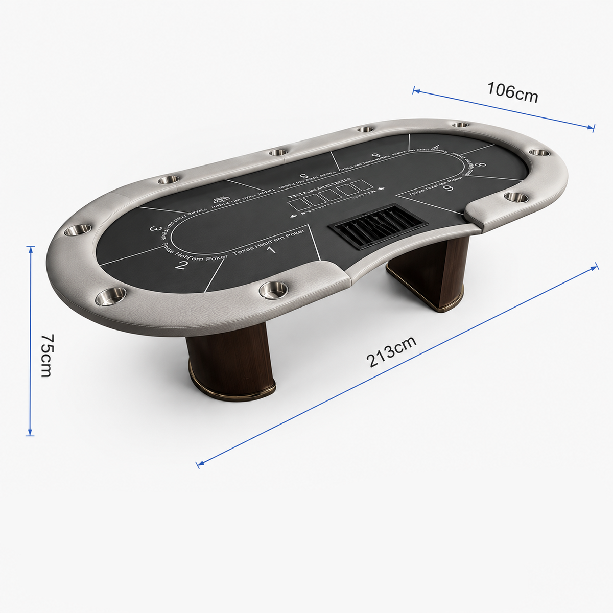 Kooka Living Premium Blackjack Texas Poker Table – Solid Wood Frame, 10-Player