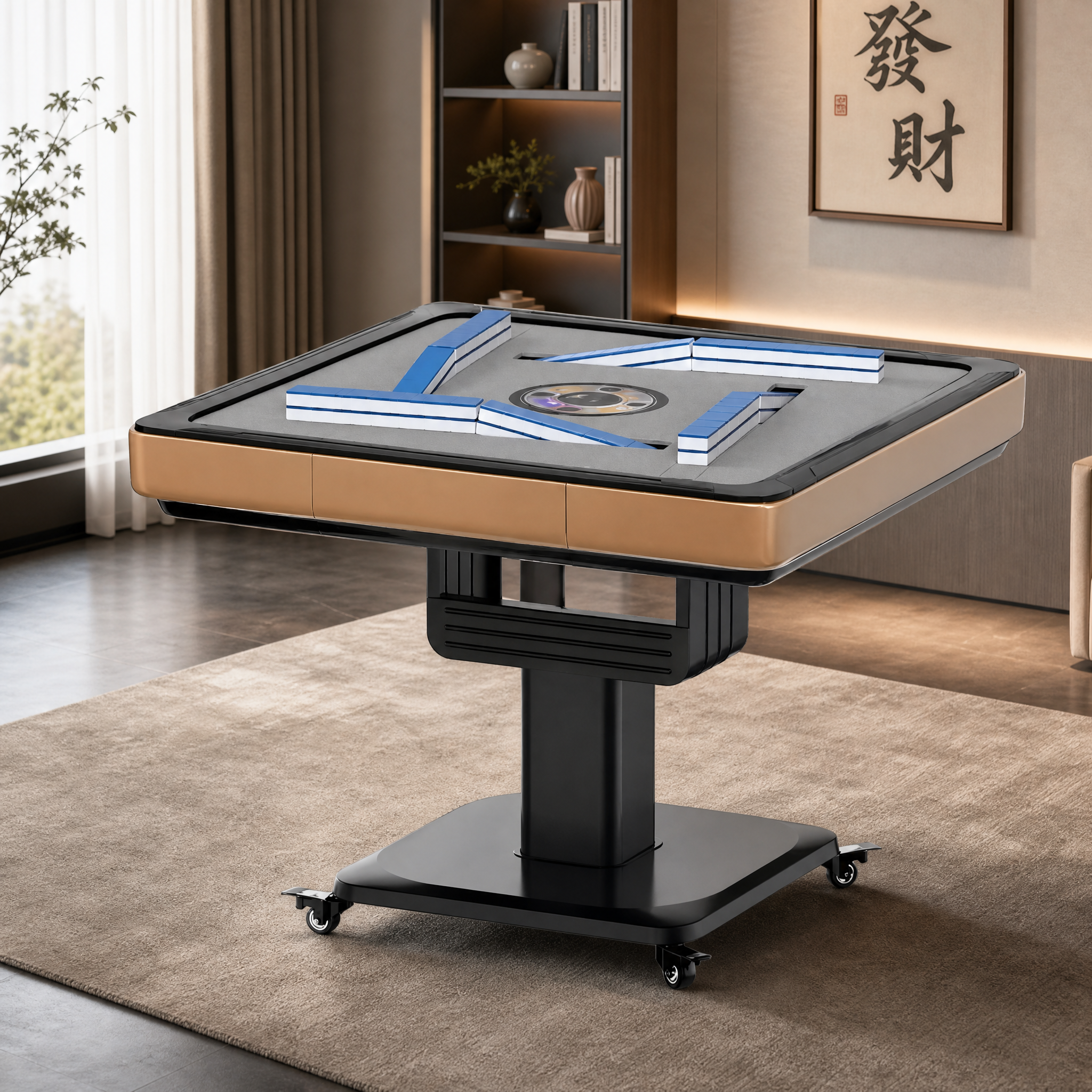 Rotary Wing Style Automatic Mahjong Table Intelligent Mahjong Entertainment for Modern Spaces