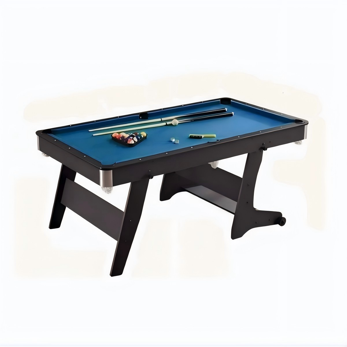 6FT Home Pool Table Foldable Billiard Table Multi Functional Pool Table - Blue Felt